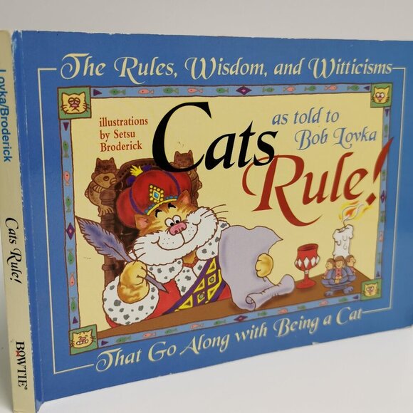 Cats Rule Book Illustrated Setsu Broderick Cat Lovers Kittens Quotes Funny - Picture 1 of 10